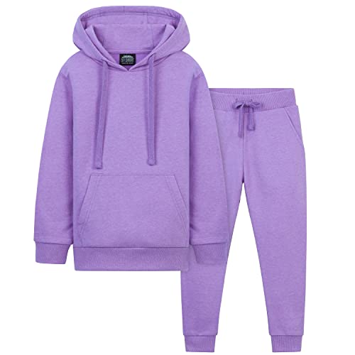 CityComfort Girls Tracksuit Set Neon Hoodie and Jogging Bottoms 2 Piece Loungewear Activewear Kids and Teenagers Tracksuit 5-15 Years (Neon Purple, 13-14 Years)
