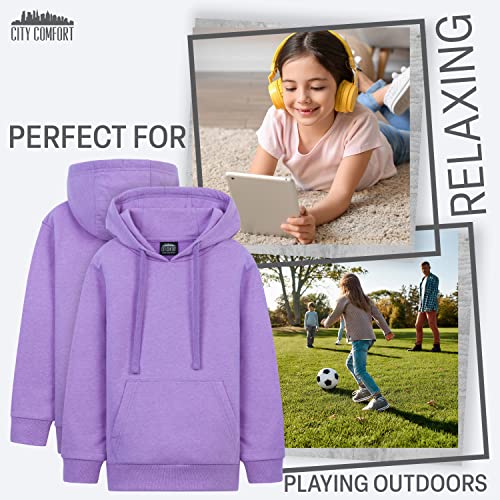 CityComfort Girls Tracksuit Set Neon Hoodie and Jogging Bottoms 2 Piece Loungewear Activewear Kids and Teenagers Tracksuit 5-15 Years (Neon Purple, 13-14 Years)