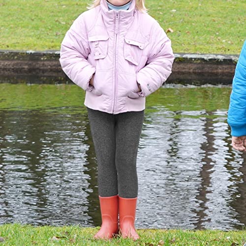 Witwot 2 Pack Girls Fleece Lined Leggings Thermal Winter Trouser Pants 4-5T Black-Dark Gray