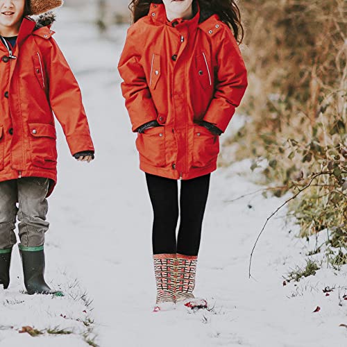 Witwot 2 Pack Girls Fleece Lined Leggings Thermal Winter Trouser Pants 4-5T Black-Dark Gray