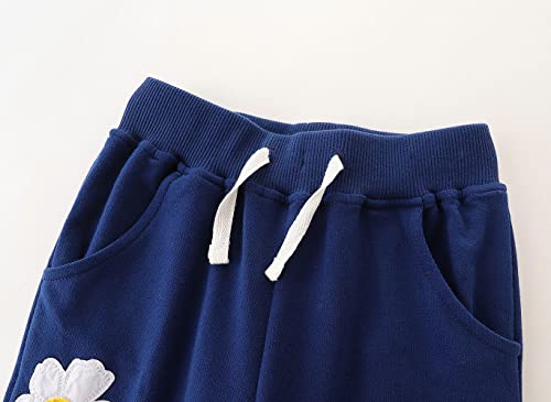 TEDD Girls Trousers Cotton Rainbow Pattern Sweatpants School Jogging Tracksuit Harem Pants with Pockets for Kids Age 3-4 Years