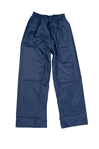 DRY KIDS Childrens Waterproof Over Trousers. Boys and Girls Rainwear for Outdoor Play, Navy Blue, 11-12 Years