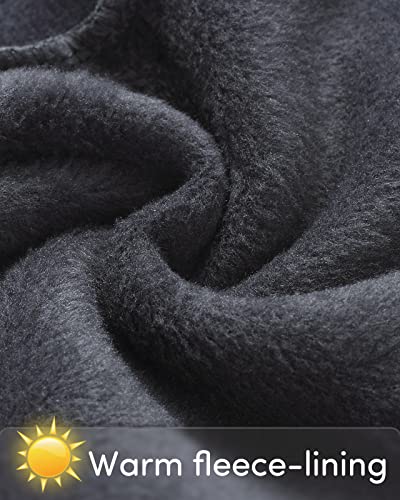 Domee Girls Fleece Lined Leggings Warm Thermal Winter Thick Trousers Pack of 2 Black Dark Gray 10-11 Years (Manufacturer Size 160)