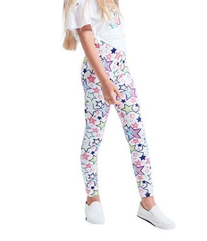 4 Pack Kids Girls Pants Floral Pattern Stretch Leggings, A01, 5 Years