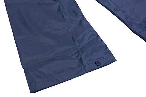 DRY KIDS Childrens Waterproof Over Trousers. Boys and Girls Rainwear for Outdoor Play, Navy Blue, 11-12 Years
