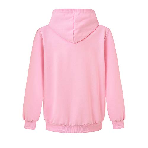 Ninja Kidz Boy's Solid Color Hooded Sweater Suit Girls Casual Sports Hoodie and Trousers (Pink,7-8 Years,7 Years,8 Years)