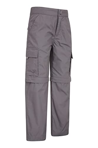 Mountain Warehouse Active Kids Convertible Trousers -Shrink & Fade Resistant Childrens Trousers, Fast Dry, Zip Off Casual Bottoms - for Spring Summer, Camping, Travelling Dark Grey 11-12 Years