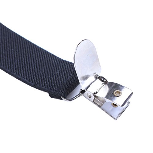 AWAYTR Suspenders for Kids Children Braces - Elasticated Adjustable Y shap Brown Leather 3 Clips on Suspender(Coffee)