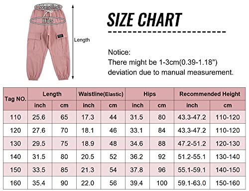 SEAUR - Girl Cargo Pants Girls Hip Hop Trousers Kids Cargo Trousers Loose Casual Streetwear Pants Pink