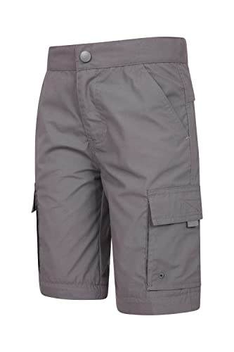 Mountain Warehouse Active Kids Convertible Trousers -Shrink & Fade Resistant Childrens Trousers, Fast Dry, Zip Off Casual Bottoms - for Spring Summer, Camping, Travelling Dark Grey 11-12 Years