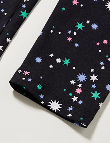 Amazon Essentials Girls' Leggings, Pack of 5, Aqua Green/Black Stars/Navy/Pink/Stripes, 5 Years