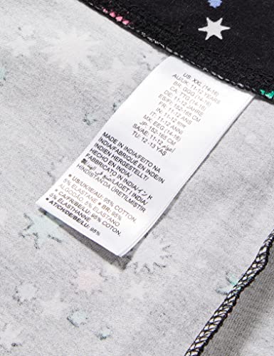 Amazon Essentials Girls' Leggings, Pack of 5, Aqua Green/Black Stars/Navy/Pink/Stripes, 5 Years