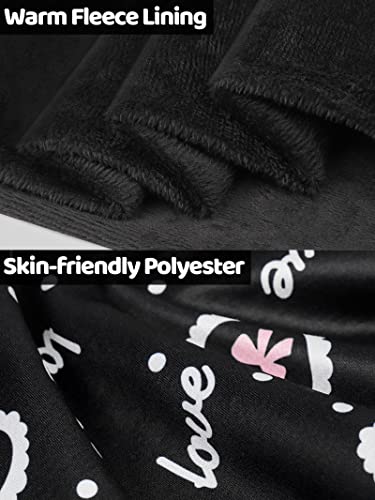 TODDOR 3 Pack Girls' Fleece Lined Leggings Winter Warm Thick Printed Trousers Toddler Ankle Length Pants