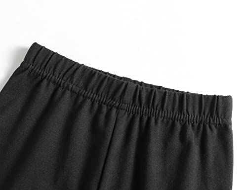 Dybker 3 Pack Girl Legging Plush Kids Stretchy Pants Plain Tights Trouser Dance Full Length, Black, 140