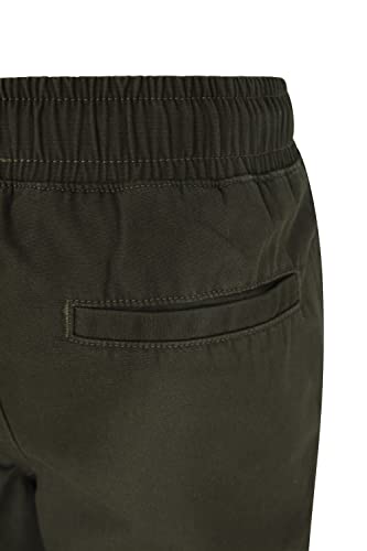 Mountain Warehouse Pull Up Kids Cargo Trousers - Jersey Lined, 100% Cotton Pants, Casual Girls & Boys Bottoms - Kids Clothing for Travelling, Hiking, Camping, Outdoor Khaki 13-14 Years