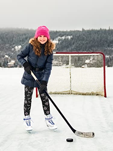 TODDOR 3 Pack Girls' Fleece Lined Leggings Winter Warm Thick Printed Trousers Toddler Ankle Length Pants