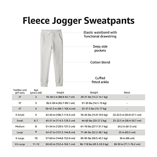 Amazon Essentials Girls' Joggers, Black, 11-12 Years