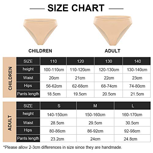 Bezioner 3 Pack Ballet Briefs Dance Pants Girls Ladies Women Dancing Knickers Beige Children Height 130