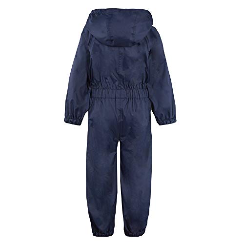 Metzuyan Childrens Waterproof Hooded Rain Puddlesuit Rainsuit All-in-One Outfit Set Size 2-3 Years Navy