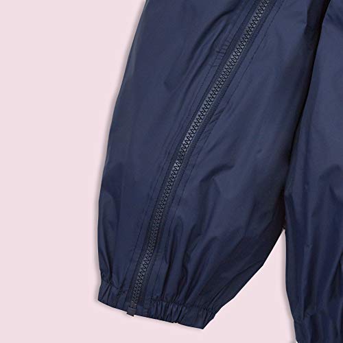 Metzuyan Childrens Waterproof Hooded Rain Puddlesuit Rainsuit All-in-One Outfit Set Size 2-3 Years Navy