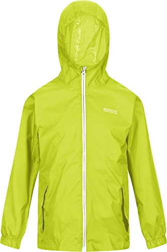 Regatta Kid Pack It Jacket III Waterproof Breatherbale Lightweight Durable Water Repellent Taped Seams Packs Away, Bright Kiwi, 9-10 Years