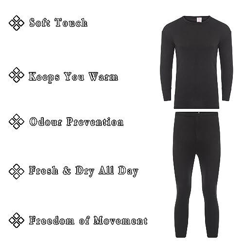 Heatwave Children's Thermal Long Sleeve Top & Pants Set, Warm Winter Underwear, Charcoal, 6/8 Years