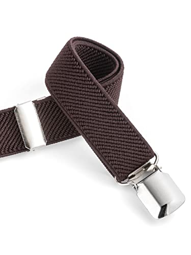 Baby/Childrens Elasticated Clip on Braces/Suspenders with Teddy Bear Design - Light Grey