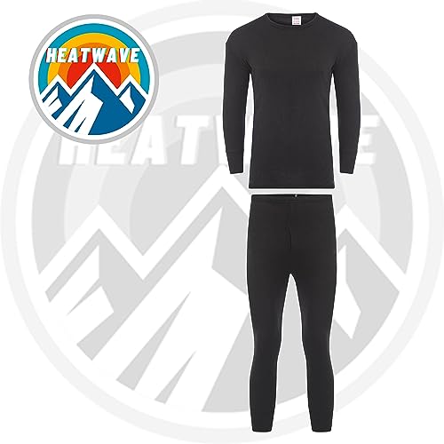 Heatwave Children's Thermal Long Sleeve Top & Pants Set, Warm Winter Underwear, Charcoal, 6/8 Years