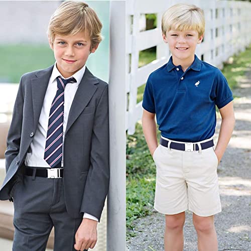 Kajeer Children Elastic Buckle Trousers Belt - Stretch Belt with Zinc Alloy Buckle Adjustable Belt for 1-15 Years Boys Girls (Navy Blue)