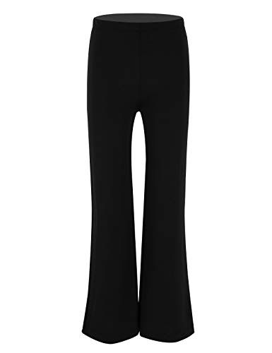 inlzdz Children Boys Classic Stretchy Latin Jazz Dance Pants Flared Leggings Trousers Gymnastics Dance wear Slim Fit Black 9-10 Years