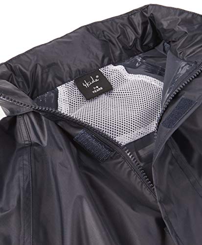 4 KIDZ Boys Kids Childrens Waterproof Jacket Coat Trousers Pants Set Hooded Tracksuit , 9-10 Years, Navy