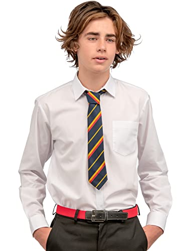 Olata Children’s Elasticated Belt with Buckle and Black Leather Fittings (5-12 Years). Black