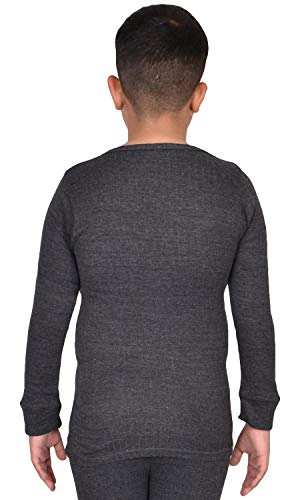 Gaffer Boys Thermal Bottom Underwear Long Sleeve Vest Kids Thermal Long Johns (Full Set Johns Charcoal, 3-4)