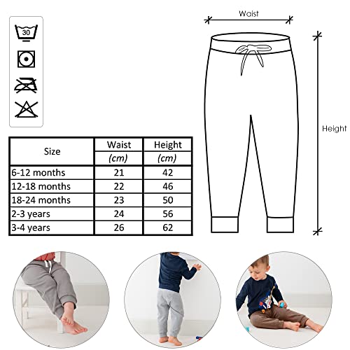 Baby Boy Toddler Casual Pull up Pants/Trousers / 100% Cotton Soft and Comfortable (5, 2-3 Years)