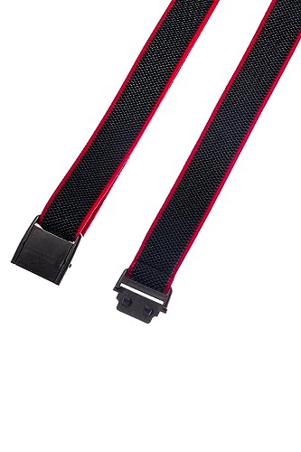 Olata Children’s Elasticated Belt with Plastic Clip Buckle (5-15 Years). Black/Red