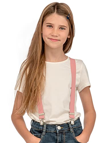 Childrens 1-5 Years Plain Coloured fully adjustable Elasticated Clip on Braces/Suspenders - Black