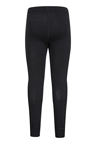Mountain Warehouse Merino Kids Thermal Baselayer Trousers - Lightweight Winter Childrens Pants, Easy to Carry - Ideal for Both Girls & Boys Black 2-3 Years