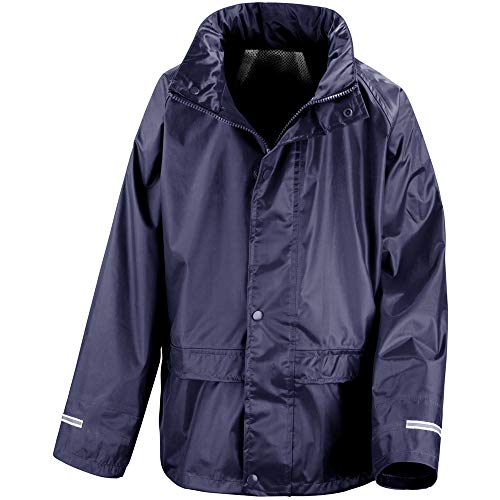 Result Core Childrens/Kids Unisex Junior Rain Suit Jacket and Trousers Set (3-4) (Navy Blue)