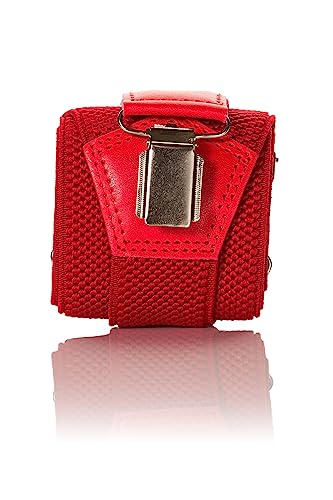 Junior/Childrens 5-12 yrs fully adjustable Elasticated Clip on 'Y' Braces/Suspenders - Red