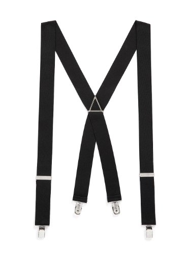 Adjustable Unisex Adult Child Elastic Clip-on Brace Suspender Y back Neon Belt,Black