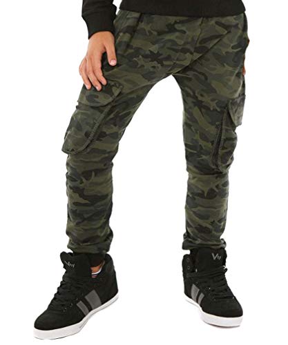 Verbelato Boys Camouflage Trousers Pants Cargo Joggers Casual for Kids hk387 Khaki 10 Years