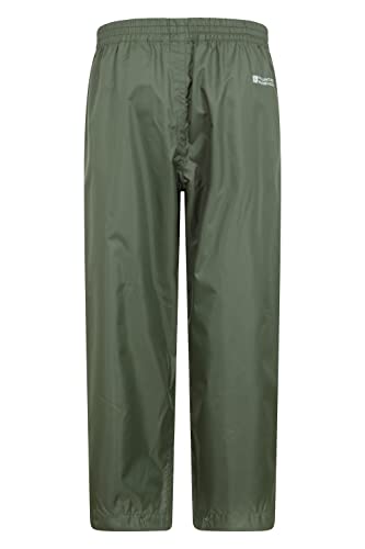 Mountain Warehouse Pakka Kids Waterproof Over Trousers - Taped Seams Rain Pants, Lightweight, Rip-Stop Overpants, Packaway Bag - for Spring Summer, Walking, Travelling Khaki 3-4 Years