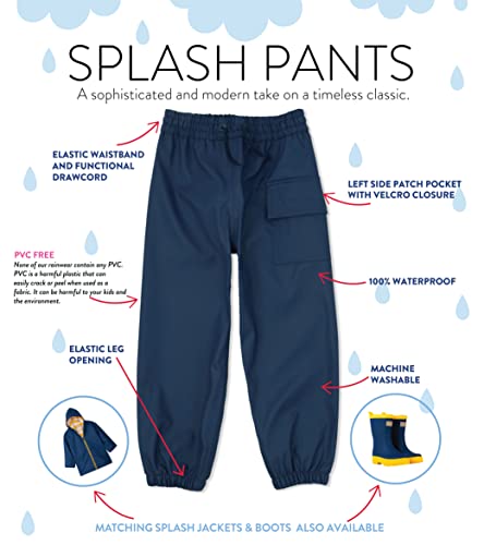 Hatley Children Splash Pants Rain Trousers, Blue (Classic Navy), 6 Years