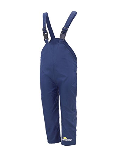 Wetplay KIDS WATERPROOF DUNGAREES RAIN OVER TROUSERS BOYS GIRLS CHILDS CHILDRENS (9-10 Years, Navy Blue)