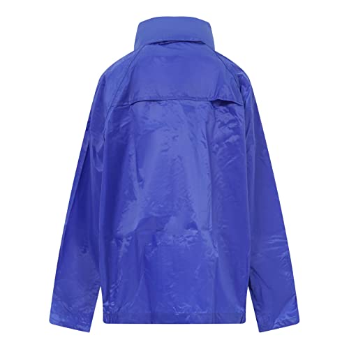 Kids Waterproof Jacket & Trousers Suit Set in Black, Navy Blue or Royal Blue Childs Childrens Boys Girls WR225J (7-8 Years, Royal Blue)