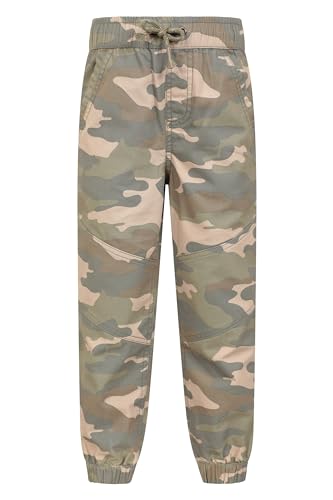 Mountain Warehouse Camo Kids Trousers - 100% Cotton Childrens Pants, Reinforced Knees Girls & Boys Bottoms, Stretch Cuffs - Best for Walking, Travelling, Outdoors Camouflage 13 Years