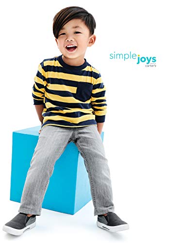 Simple Joys by Carter's Toddler Boys' Pull-On Denim Trouser, Pack of 2, Grey/Denim, 4 Years