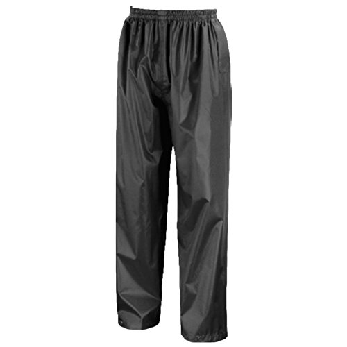 Rainsuit Shop Kids Waterproof Over Trousers in Black, Pink, Red or Royal Blue Childs Childrens Boys Girls (7-8 Years, Black)