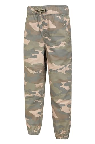 Mountain Warehouse Camo Kids Trousers - 100% Cotton Childrens Pants, Reinforced Knees Girls & Boys Bottoms, Stretch Cuffs - Best for Walking, Travelling, Outdoors Camouflage 13 Years