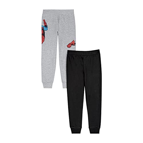 Marvel Boys Jogging Bottoms Pack of 2, 2PK Tracksuit Bottoms, Spiderman Captain America Hulk Merchandise (4-5 Years) Black